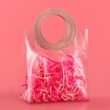 Gift package from PVC, pink, 17 x 15 x 8 cm