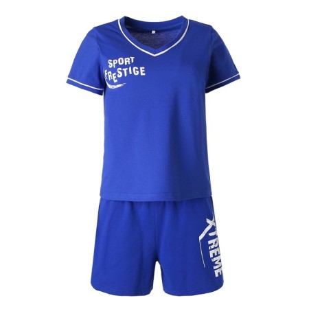 Female set (T -shirt/shorts), blue color, size 48-6