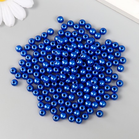 Set of beads "needlework" plastic, diameter 6 mm, 25 g, royal blue-1