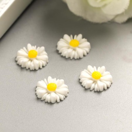 Decor for creativity plastic "Chamomile" set 30 pcs 0.9x0.9 cm-2