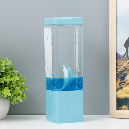 Lava-lamp "Dolphin" LED from batteries, aquarium 3haa USB blue 7.5x7.5x23cm Risalux-1