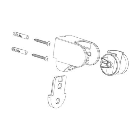 Holder for shower watering can Milardo 360 360CP00M53, wall, rotary, plastic, chrome-3