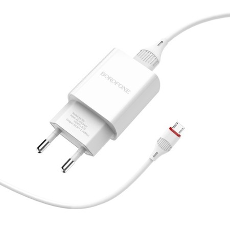 Network charger Borofone BA20A, 1 USB, 2.1 a, white-7