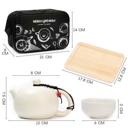 A set for the tea ceremony is 8 items, 4 people, a cup of 45 ml, a kettle of 180 ml-5