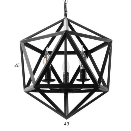 Bayerlux suspension Bayerlux "Geometry" E14 3x40W black 45x45x45 cm-6