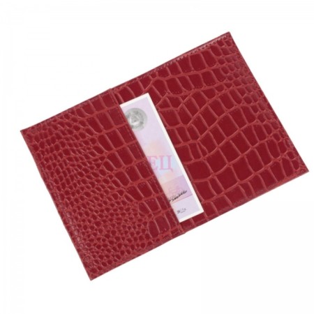 P406-203 cover for passport P410, red crocodile - 203