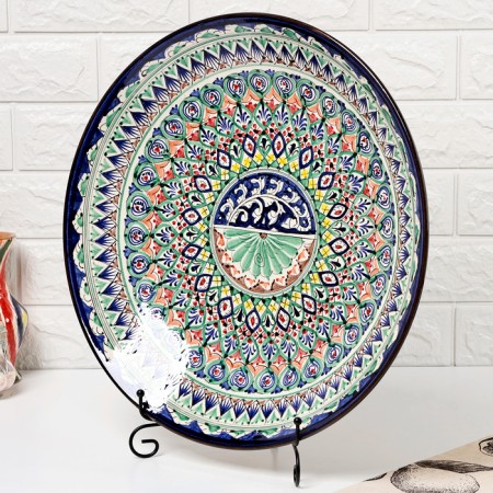 Largan Rishtan ceramics "Patterns", 42 cm, Blue Mix-2