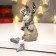 Souvenir Polystone Light "Losik with silver horns with a candle" MIX 15.5x7x8.7 cm
