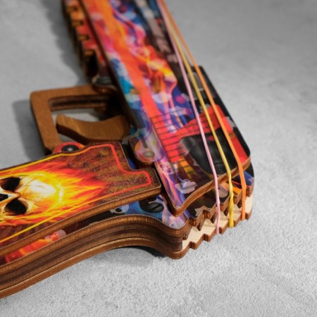 Wooden souvenir "Pistol-Razinokota" multi-colored-9