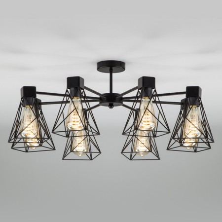 Trappola chandelier, 8x60W E27, black color