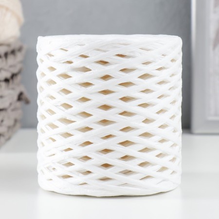 Yarn 100% cellulose "Softino raffia color" tape, white 200m ± 2m 120 g