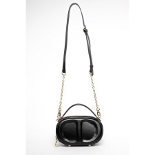 Bag Cross-Body Women's, genuine leather, Ludor black, 20x8x12 cm
