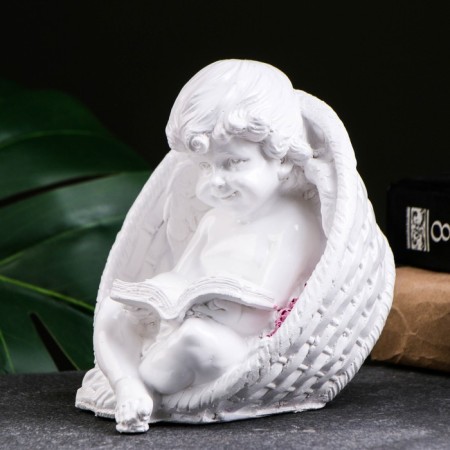 Figure "Angel in an armchair with a book" 14x12cm-3