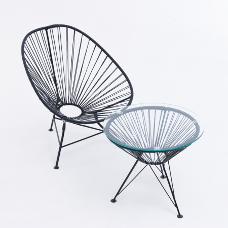 A set of furniture "Shell": a chair and a table, black