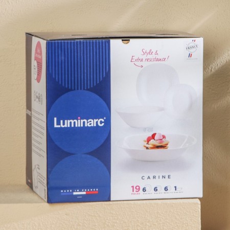 Luminarc Carine table service, glass ceramics, 19 objects, white color-6