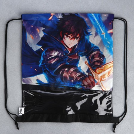 A bag for shoes "anime warrior" with a transparent window 30 x 40 cm-7