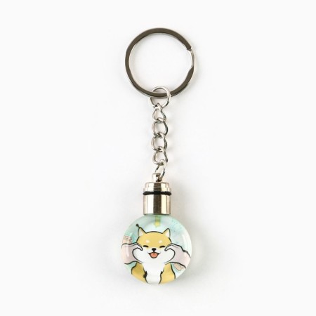 Keychain for keys with a flashlight "Siba-Inu", 4 x 2 cm-1