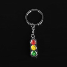 Cartage keychain, metal, traffic light