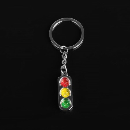 Cartage keychain, metal, traffic light