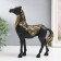 Souvenir Polystone "Imperial Black Horse, with mirrors" 19x5.5x21.5 cm
