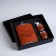 Gift set "Tank" 4V1: Flake 240 ml, funnel, 2 glasses, 17 x 18 cm, brown