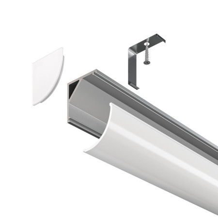 Aluminum profile of the Led Strip Alm008S-2M, 200x1.6x1.6 cm, silver color-3