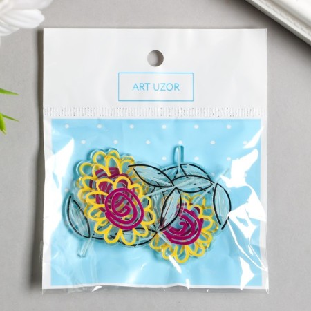 Decor for the work of acrylic "Children's drawing. Chamomile Transparent" 4,2x2.7 cm-2