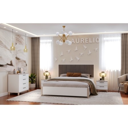 Cleat cabinet Aurelio 41, 450 × 455 × 443 mm, white color / Blackwood satin-3