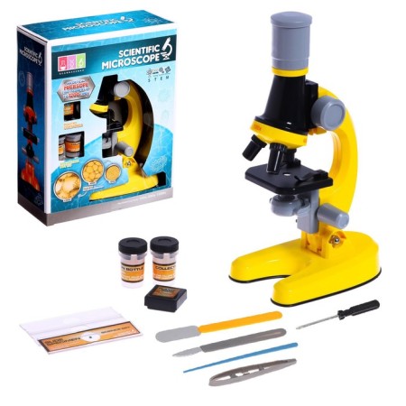 Children's microscope "Young botanist" The frequency of x100, x400, x1200, yellow, backlight