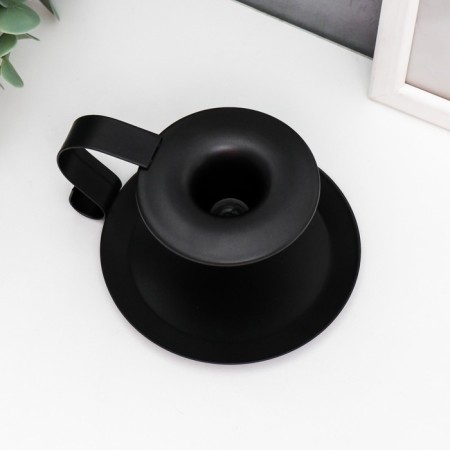 Summary Metal for 1 candle with handle "Vitk" black 5.5x10.5x13.2 cm-1