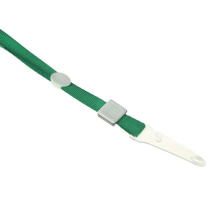 Badge tape is 10 mm width, length 80 cm, dense, with a runner and with silicone clamp, green-1