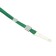 Badge tape is 10 mm width, length 80 cm, dense, with a runner and with silicone clamp, green