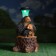 Garden Light "Three Hedgehogs on a Stroke with a Lantern" 34x26cm