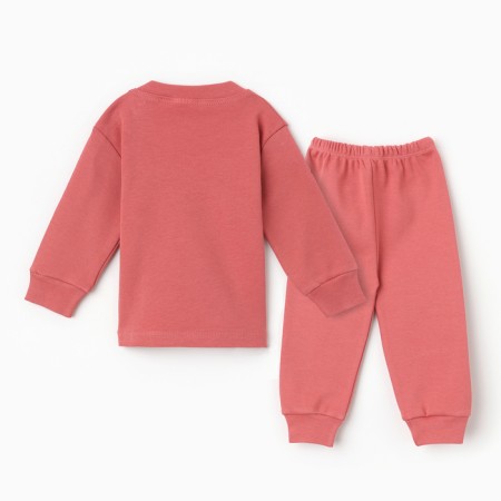 Kit for children (longshit, pants), carmine color, height 68-5