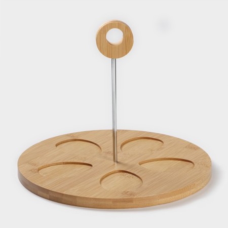 A set of ceramic saladates on a wooden stand “Estete. Petal ", 5 items: 90 ml, white color-5