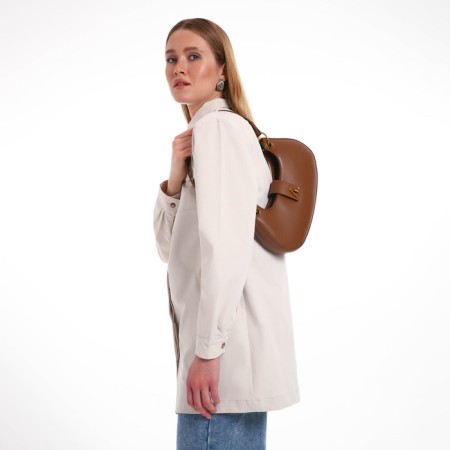 Bag Women's Baget on the zipper Textura, average size, brown color-9