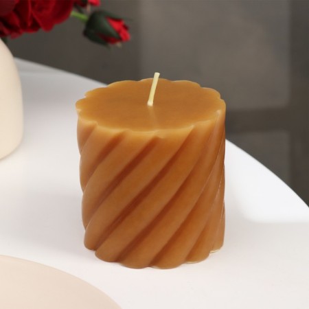 Candle-cylinder aromatic twisted "lavender and citrus", 7.5x7.5 cm-1