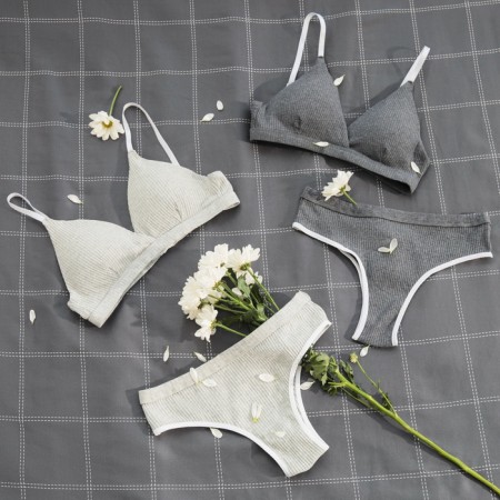 Female set (top, panties) Gray color, size 46-48-8