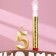Candle for cake the number "Gran + Fountain" Golden "5"