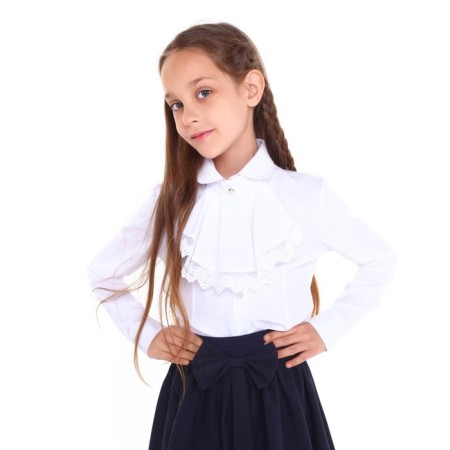 School blouse for girls, white color, height 146 cm