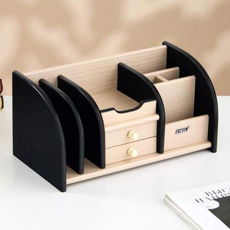 Organizer 7 sections, 2 ode to the box, wenge/oak milk, 30*16*15cm