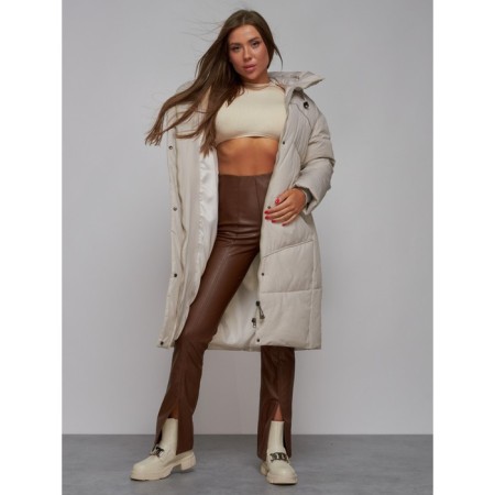 Coat insulated winter feminine, size 42, color light gray-14