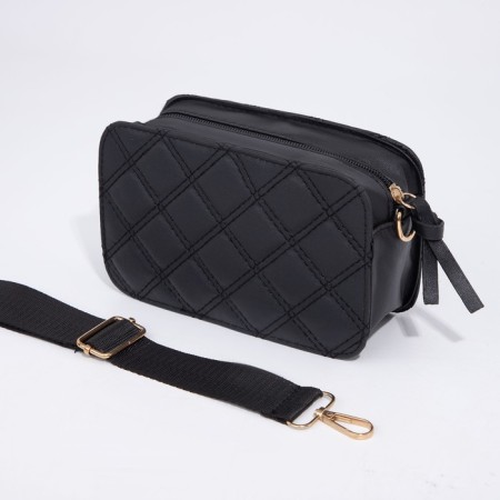 Bag Cross-Bodi with a zipper, black color-2