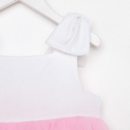 Dress elegant children's KAFTAN, p. 34 (122-128 cm), white/pink-7