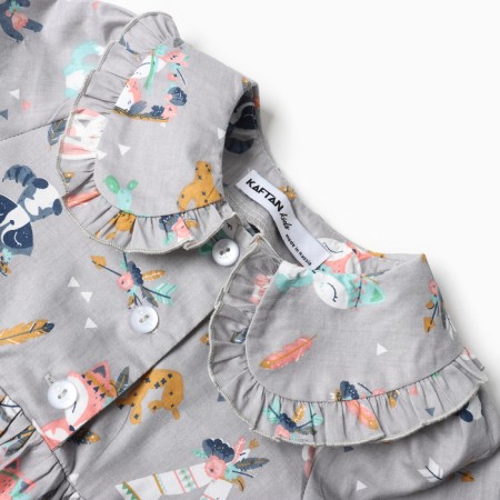Children's dress with KAFTAN collar "Beasts" R.28 (86-92 cm)-5