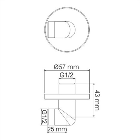 Shower hose connection Wasserkraft A134, brass, chrome-1