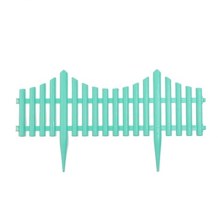 Decorative fence, 30 × 300 cm, 5 sections, plastic, turquoise, Greengo-7