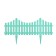 Decorative fence, 30 × 300 cm, 5 sections, plastic, turquoise, Greengo