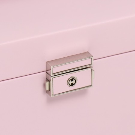 Casket to the leatherette to decorations the chest "Smoothness. Matte light pink" 11x18x13.7 cm-1