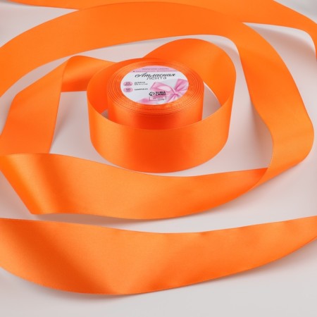 Satin tape, 50 mm × 23 ± 1 m, color saturated orange No. 144